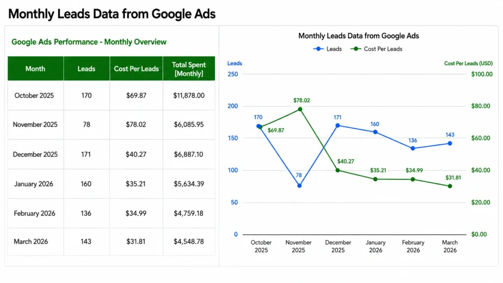Google Ads Performance Analysis (Line Graph)